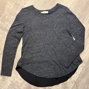 LOFT Charcoal Heather Long Sleeve Top